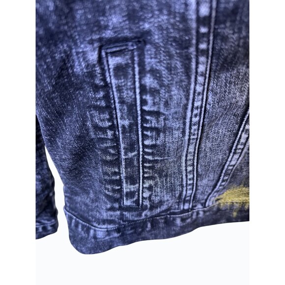 STAPLE‎ Mens XL Distressed Denim Jacket with Paint Splatter & Patchwork NWT - Picture 13 of 15